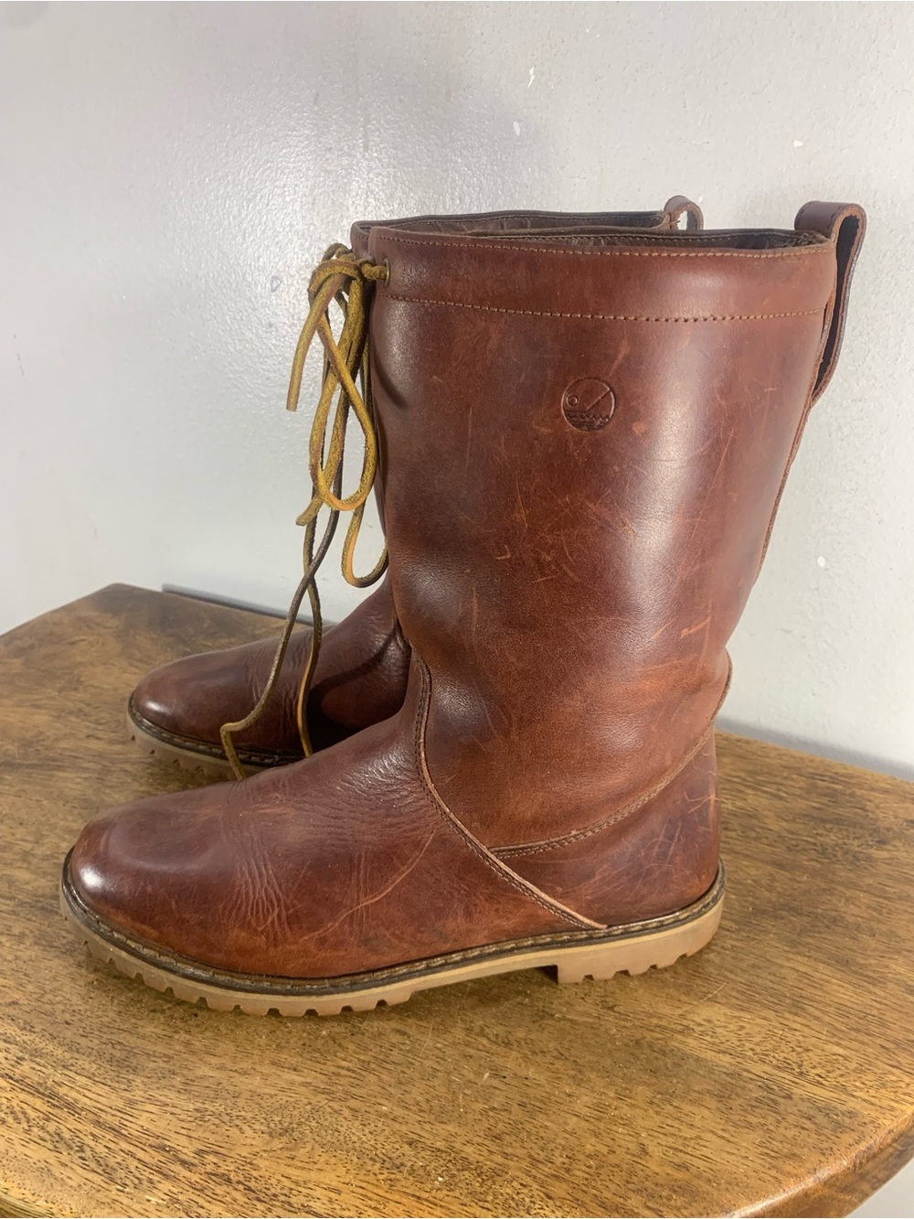 Rare Vintage 70s Aifos Italian Leather Winter Boots Brown Fleece Lined Size 10